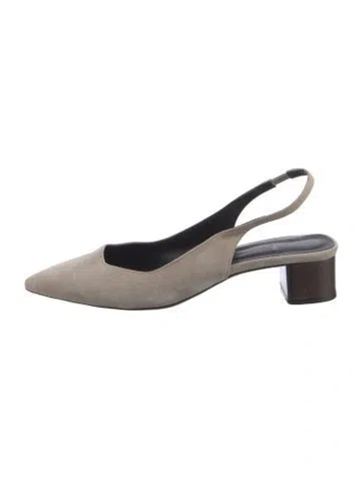 Pre-owned Theory Suede Slingback Pumps In Black