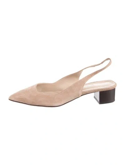 Pre-owned Theory Suede Slingback Pumps In Neutrals