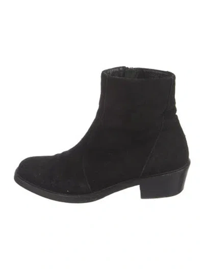 Pre-owned Theory Suede Sock Boots In Black