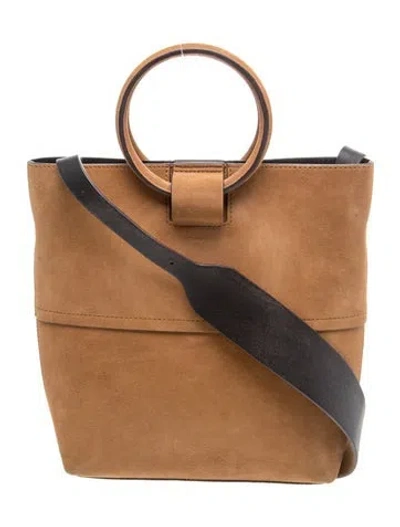 Pre-owned Theory Suede Top Handle Bag In Brown