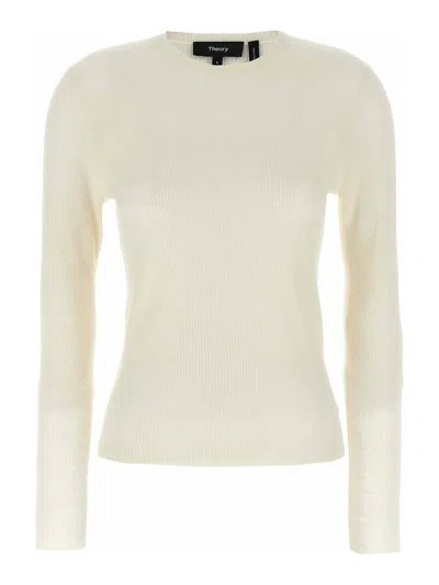 THEORY SUÉTER CUELLO REDONDO - BLANCO
