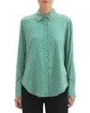 Theory Sunaya Printed Shirt In Lush/sand
