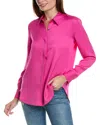 Theory Fitted Long Sleeve Button-up Shirt In Pink