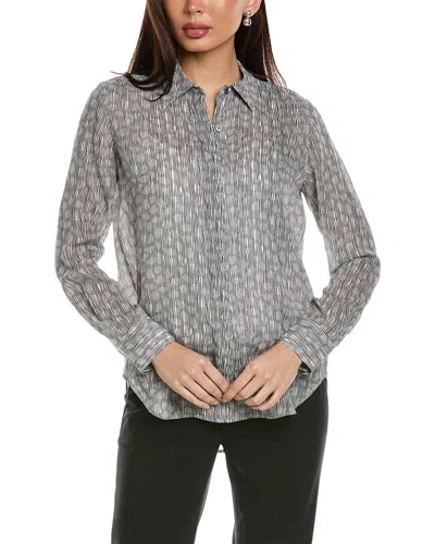 Theory Sunaya Silk Top In Grey