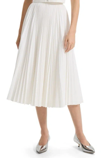 Theory Sunburst Pleated Midi Skirt In White