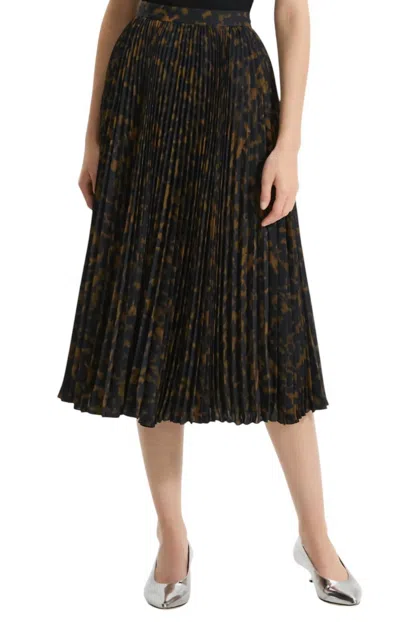 THEORY SUNBURST SKIRT IN DARK BROWN MULTI