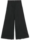 Theory Women's Wool Flannel Ultra Wide-leg Pants In A08 Charcoal Melange