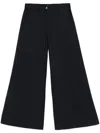 Theory Women's Wool Flannel Ultra Wide-leg Pants In G4k Dark Navy