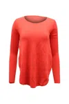 Theory Sweater In Coral Wool In Pink