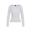 Theory Wool-blend V-neck Top In Multicolor