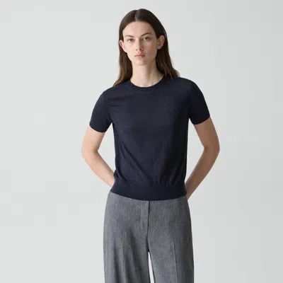 Theory Sweater Tee In Linen Knit In Multi