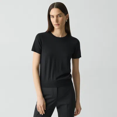 Theory Crewneck Wide-sleeve T-shirt In Black