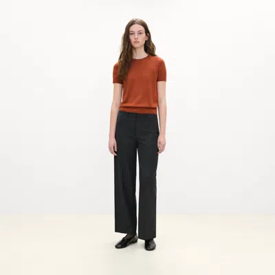 Theory Sweater Tee In Regal Wool In Brown