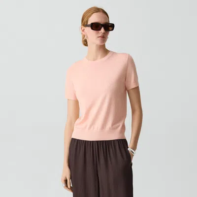 Theory Sweater Tee In Regal Wool In Pink