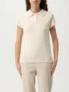 Theory Cap-sleeve Cotton And Merino Wool Polo Top In Neutral