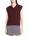 Theory Textured Vest In Burgundy