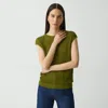Theory Sweater Vest In Sheen Cotton In Green
