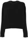 Theory Cropped Crewneck Jumper In Black