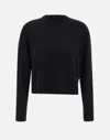Theory Cashmere Cropped Sweater In Black
