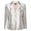 Theory Shantung Single-breasted Blazer In Grey