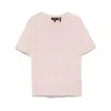 Theory Short-sleeve Knitted Wool Top In Multicolor
