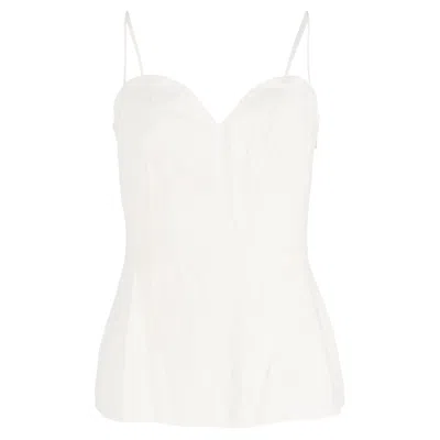 Theory Sweetheart Sleeveless Top In White Linen