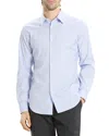 Theory Sylvain Exact Stripe Button Shirt In Blue