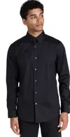 Theory Sylvain Structure Knit Regular Fit Shirt In Black