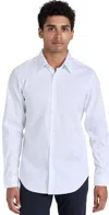 Theory Sylvain Exact Stripe Button Shirt In White