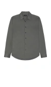 Theory Long-sleevee Button-down Shirt In Gray