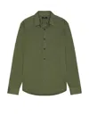 Theory Sylvain Long Sleeve Shirt In Green