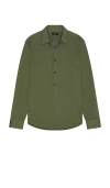 Theory Sylvain Long Sleeve Shirt In Green