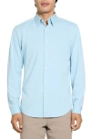Theory Sylvain Nd Structure Knit Button-up Shirt In Blue