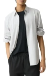 Theory Sylvain Nd Structure Knit Button-up Shirt In Fog