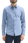 Theory Sylvain Nd Structure Knit Button-up Shirt In Gray