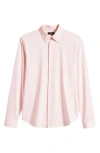 Theory Sylvain Nd Structure Knit Button-up Shirt In Pale Pink