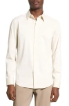 Theory Sylvain Nd Structure Knit Button-up Shirt In White