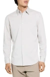 Theory Sylvain Nd Structure Knit Button-up Shirt In White