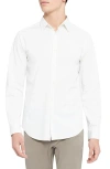 Theory Sylvain Nd Structure Knit Button-up Shirt In Wht