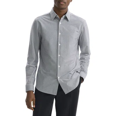 Theory Sylvain Pinstripe Button-up Shirt In Vapor Melange