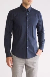 Theory Sylvain Poplin Shirt In Black