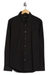 Theory Sylvain Mens Poplin Tab Collar Button-down Shirt In Black