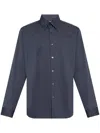 Theory Sylvain Poplin Shirt In Blue