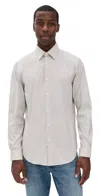 Theory Sylvain Shirt In Exact Stripe Feather Multi In White