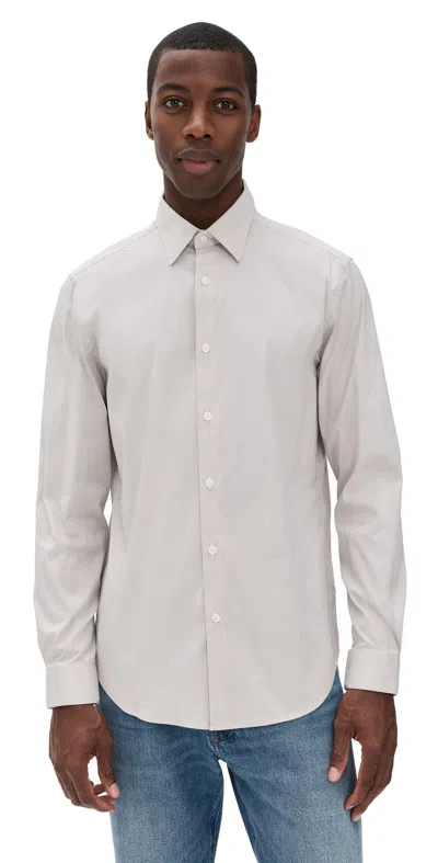 Theory Sylvain Shirt In Exact Stripe Feather Multi In White