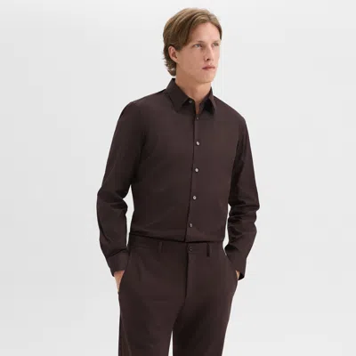 Theory Sylvain Shirt In Good Cotton In Hickory