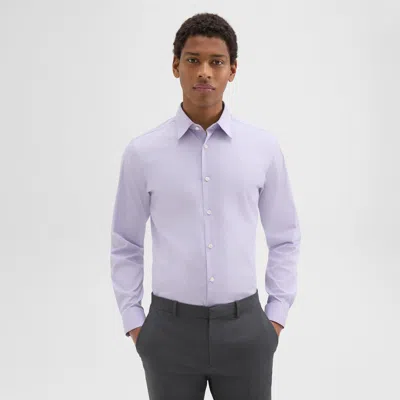 Theory Sylvain Shirt In Good Cotton In Soft Iris