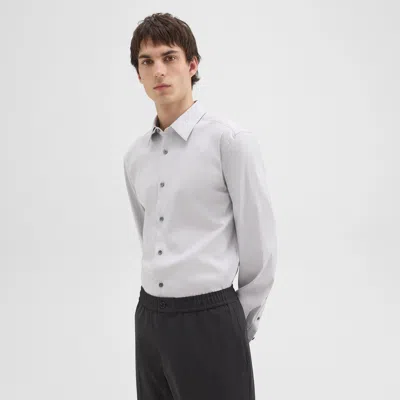 Theory Sylvain Shirt In Good Cotton In Warm Grey