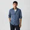 Theory Sylvain Shirt In Structure Knit In Blue