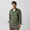 Theory Sylvain Shirt In Structure Knit In Green